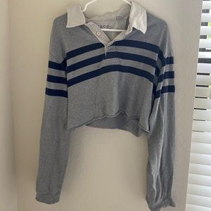 Cropped varsity polo top
